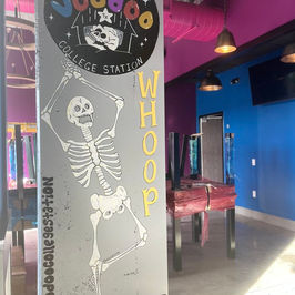 swing by voodoo bar on northgate to see yellin’ bones, my maroon skeleton clattering out a salute to aggieland’s unbreakable grit. its stance—ribcage thrust forward, arms raised—honors the yell leaders who stoke kyle field’s roar every game day.