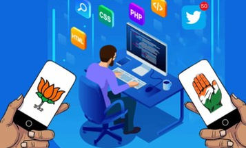 Illustration of IT cells at work in Indian elections