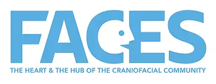 The FACES logo in blue text with a tagline that reads "The Heart and the Hub of the craniofacial community."