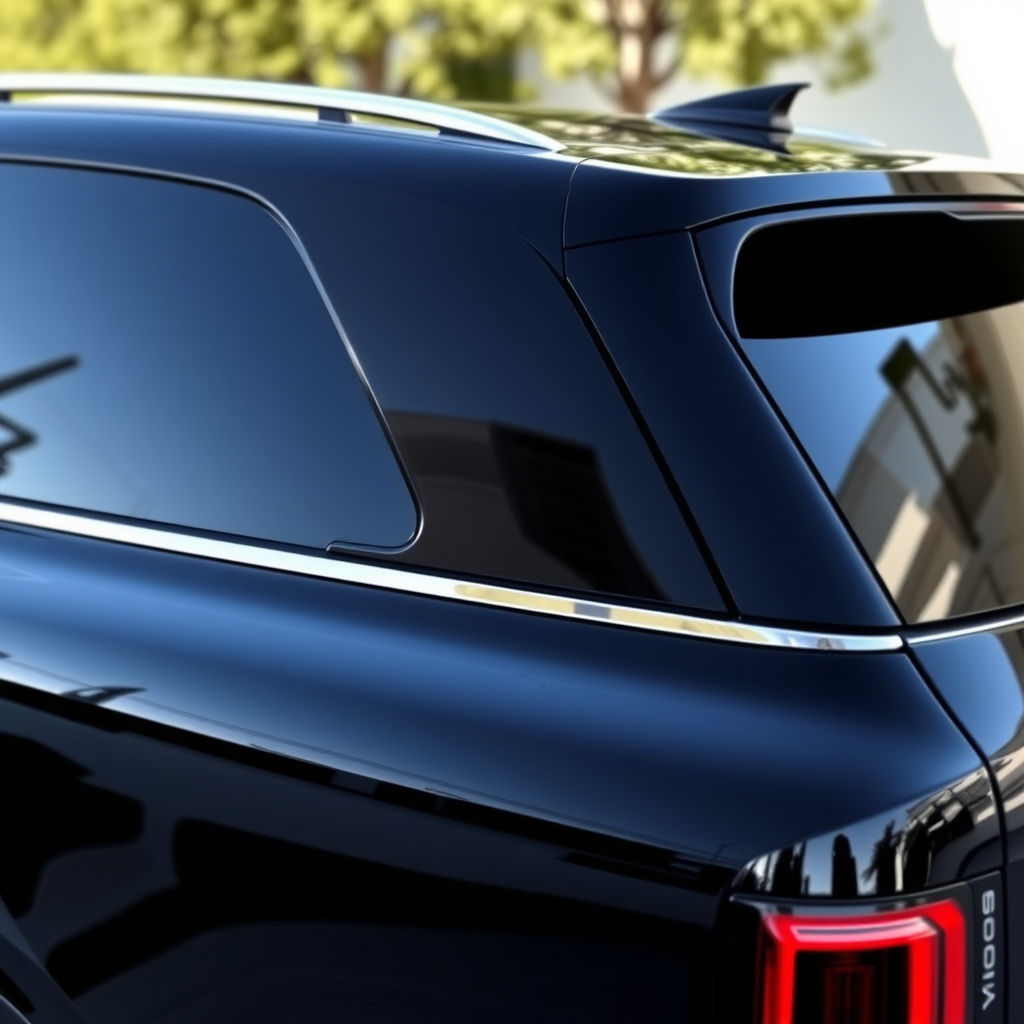 Clean black leather car seat