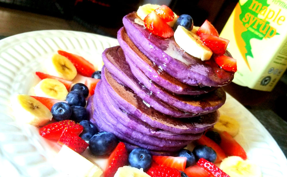 Ube Pancakes (Purple Yam Pancakes)