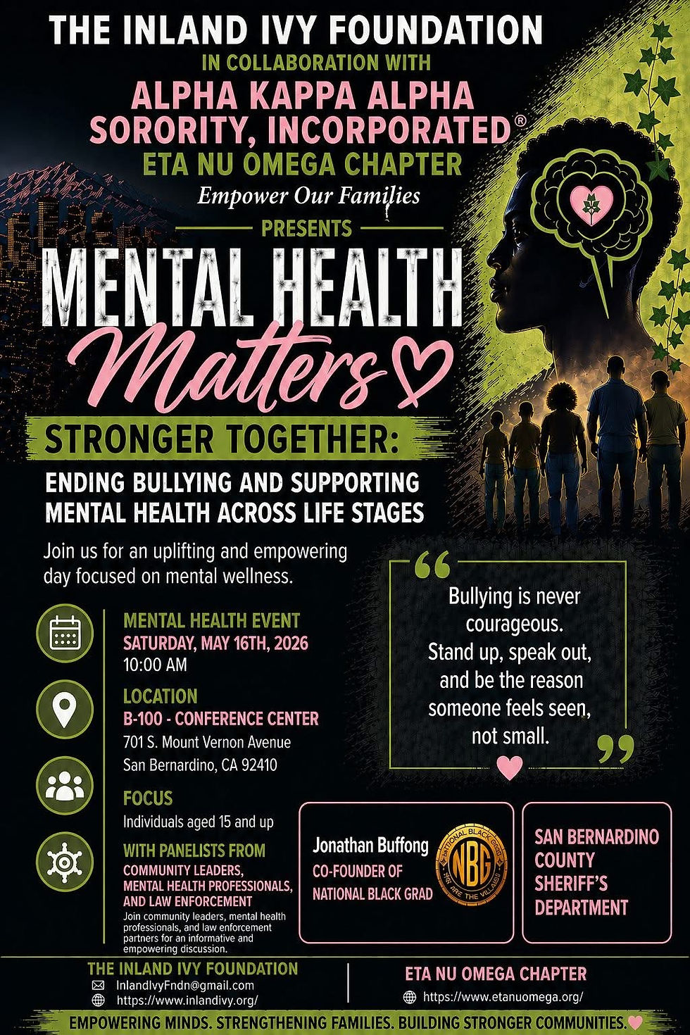 Inland Ivy Foundation and Etu Nu Omega Chapter Mental Health Awareness Event