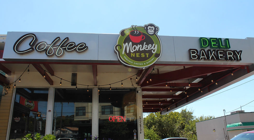 Outside of the Monkey Nest Cafe