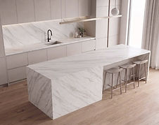Statuario Vivara porcelain countertop in a modern Toronto kitchen