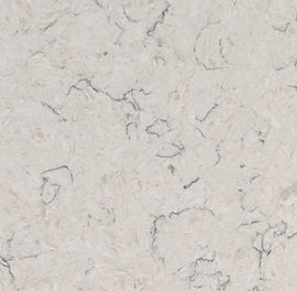 Close-up of Carrara Mist quartz showing soft misted gray veining detail
