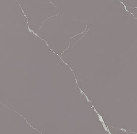 Close-up of Calacatta Laza Grigio quartz showing cool gray veining detail