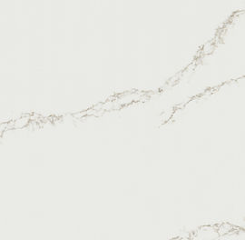 Close-up of Calacatta Arno quartz showing organic veining and surface depth
