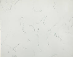 Snow Fall quartz countertop close-up, soft cloud-white quartz, barely-there haze, Toronto