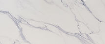 Close-up of Calacatta Anava quartz showing refined gray veining detail