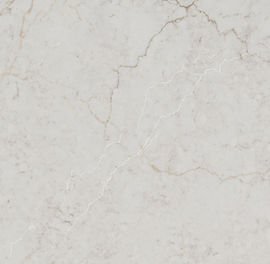 Close-up of Calacatta Miraggio Cove quartz showing layered gray veining detail