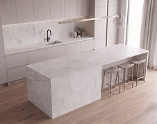 Carrara Oro porcelain countertop in a modern Toronto kitchen
