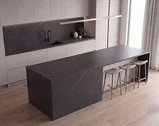 Carbone porcelain countertop in a modern Toronto kitchen