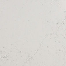 Close-up of Calacatta Botanica quartz showing organic gray veining detail