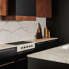 Calacatta Classique quartz countertop in traditional luxury kitchen