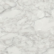 Close-up of Calacatta Ocellio quartz showing fine gray and beige veining