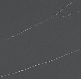 Close-up of Soapstone Metropolis quartz showing soapstone-like deep gray surface