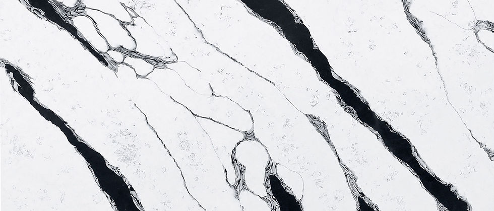 Statuario Eclisse quartz slab, deep eclipse-dark grey veining on white, Toronto
