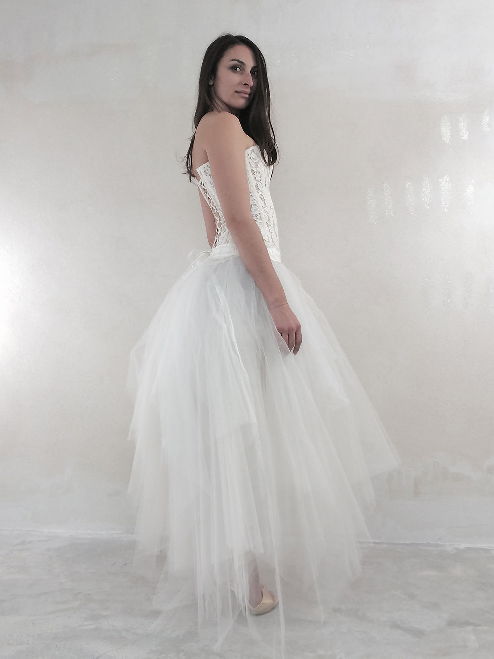 Miniature : Jupe tulle pointe longue froissée