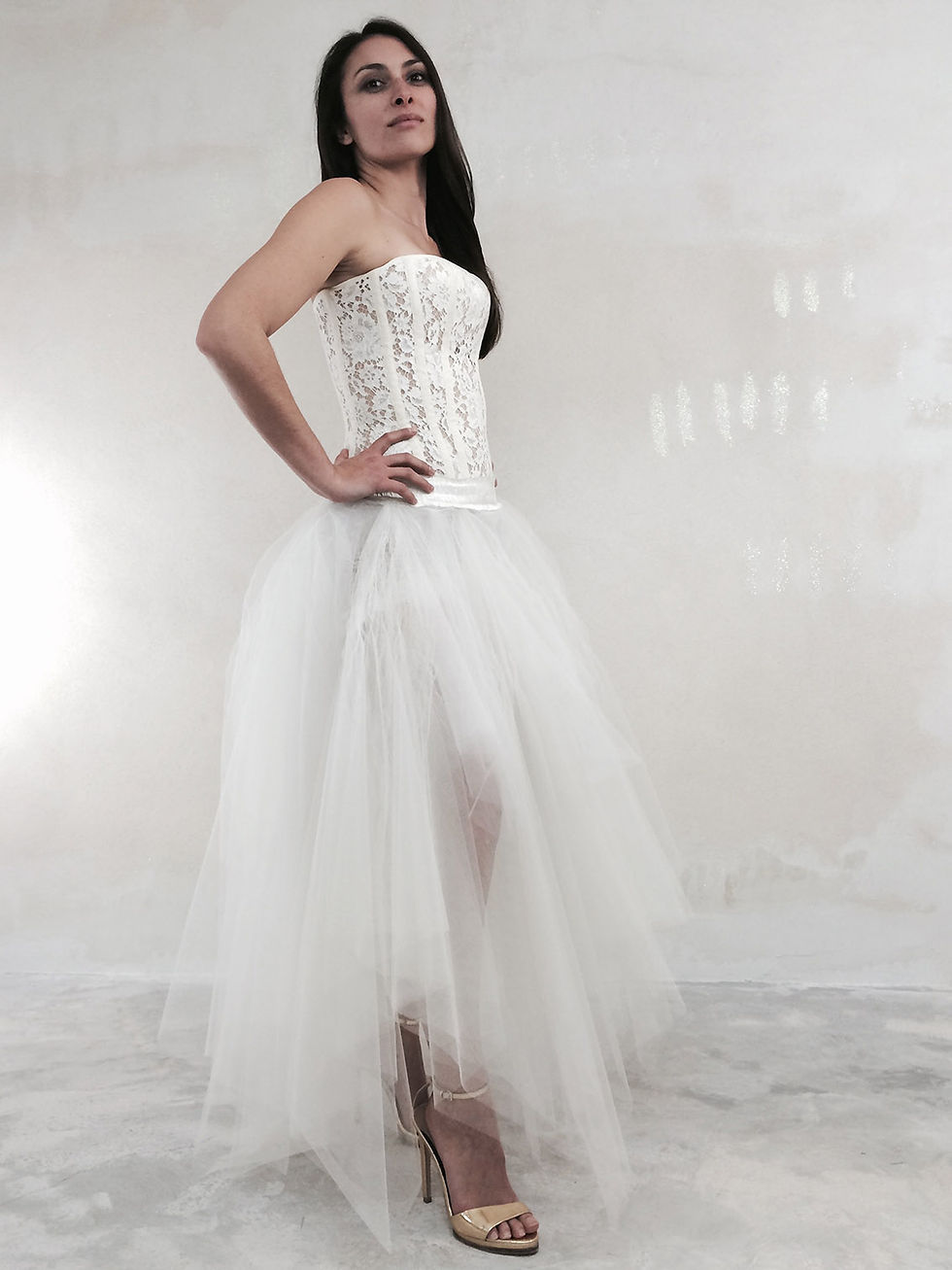 Miniature : Bustier dentelle de Calais coton