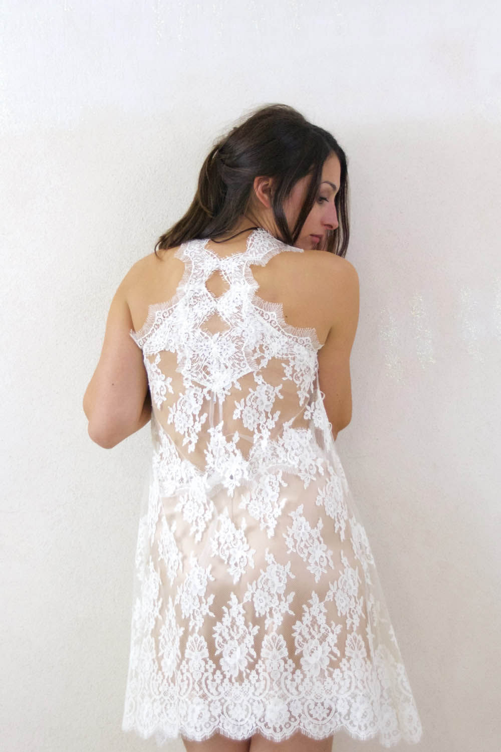 Robe Dentelle Courte Couture