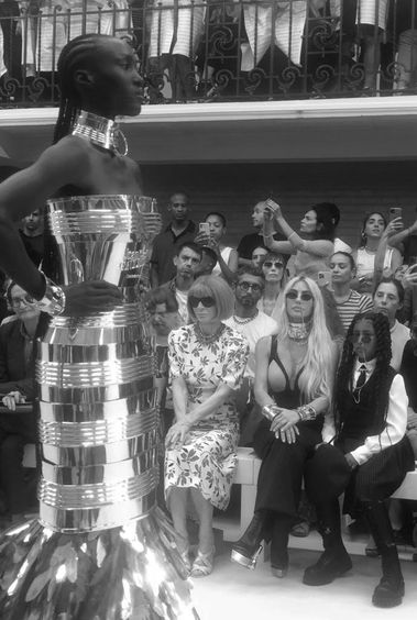 model on catwalk at Paris fashion week