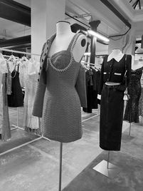 mannequins dressed in garments for paris fashion week