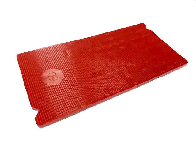Rood beglazingsblokje 100x50x3 mm van kunststof
