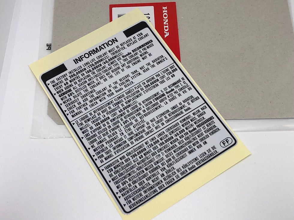 Thumbnail: Genuine Honda Caution Labels