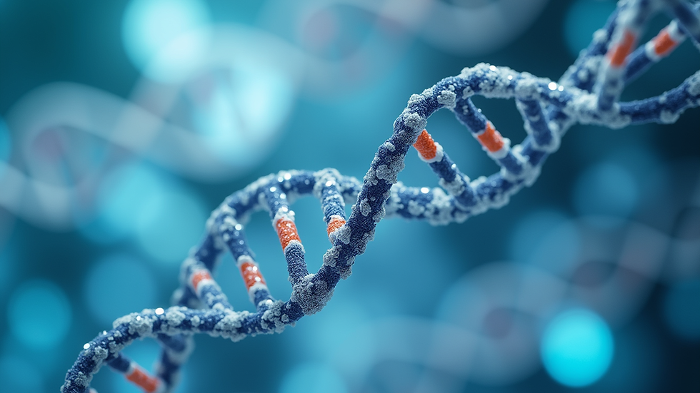 Close-up view of DNA strands in a laboratory setting