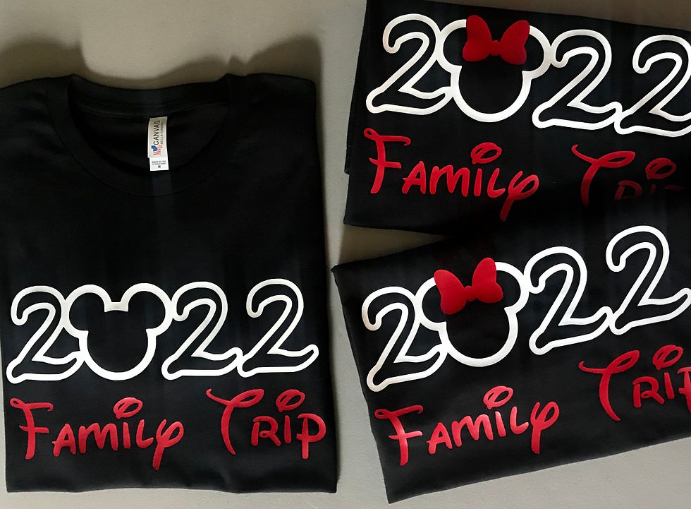 Matching 2022 Disney family vacation shirts
