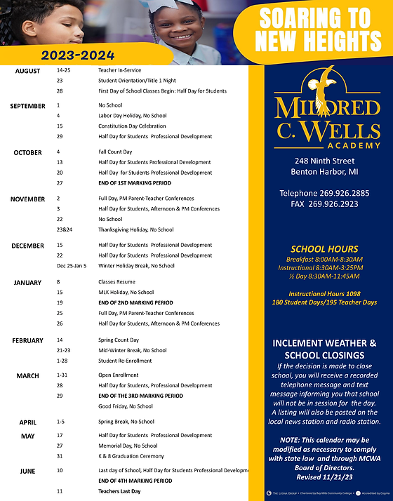Calendar MCWA