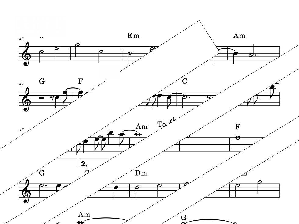 Count on Me by Bruno Mars in C major – chorded melody sample 2 for violin, soprano or tenor recorder, or flute.