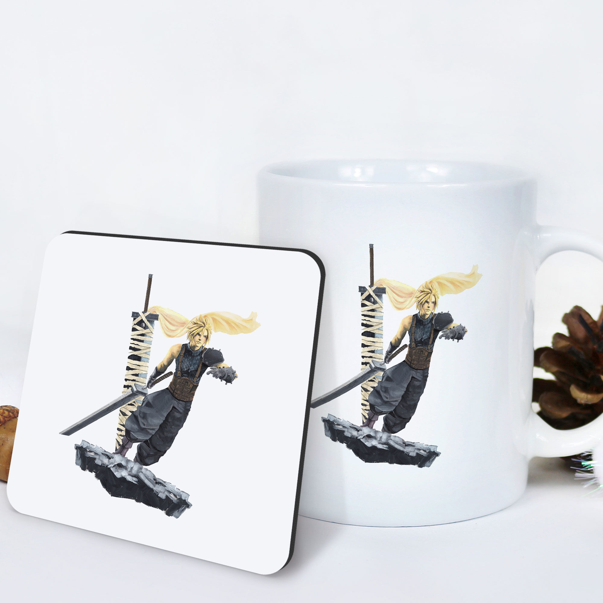 Cloud Strife from Final Fantasy - Mug & Coaster