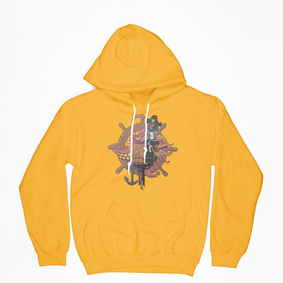 Thumbnail: Sea Monkey Pirate Monkey wrestling octopus - Hoodie