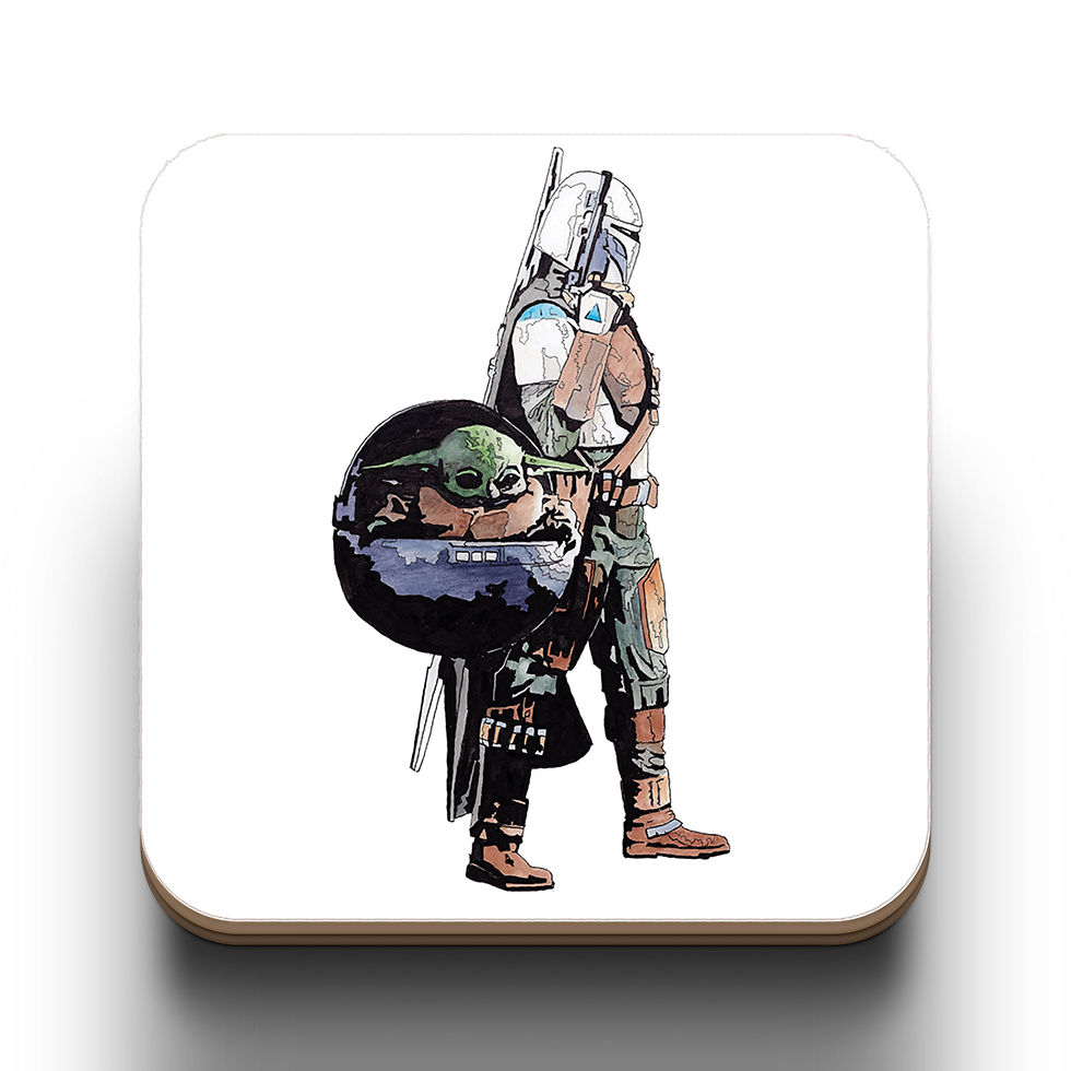 Mandalorian and Baby Yoda - Grogu - Star Wars - Pedro Pascal