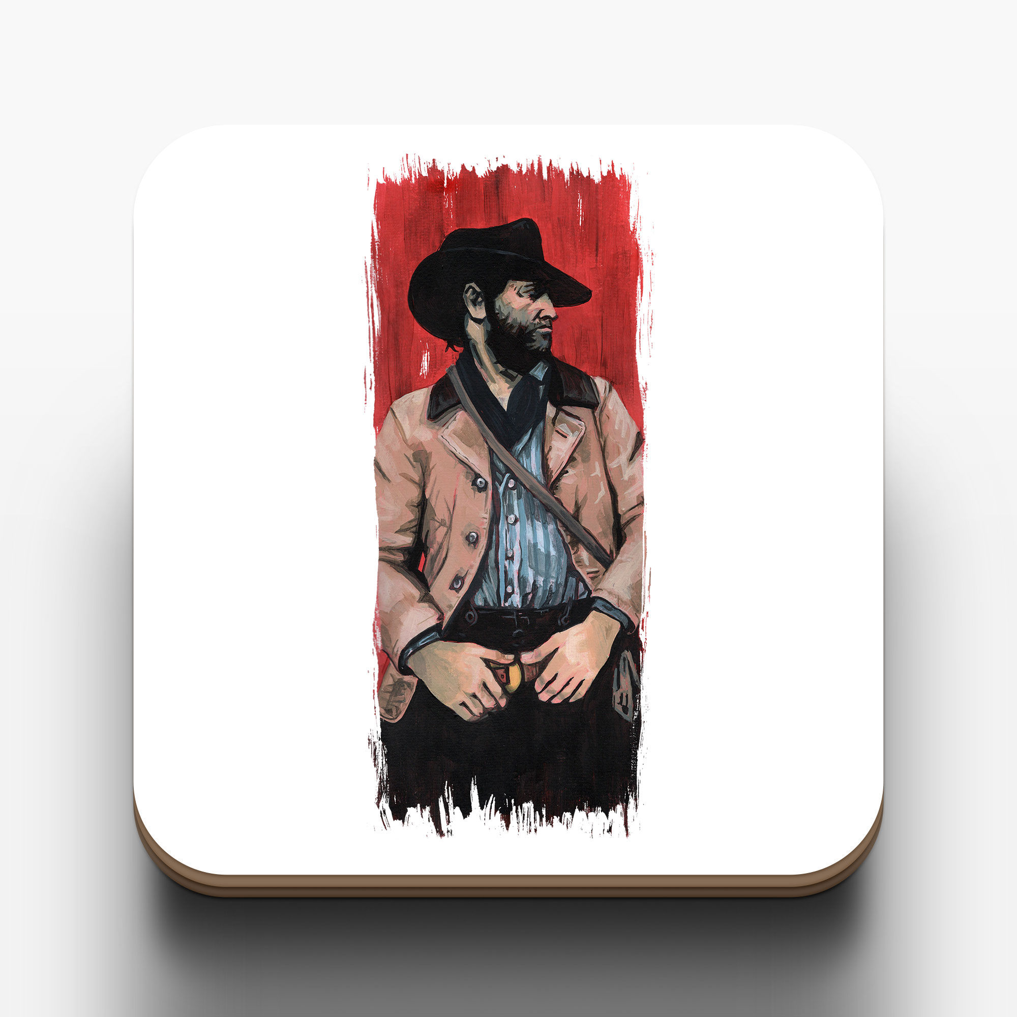 Redeemed: An Arthur Morgan Art Print - Coaster