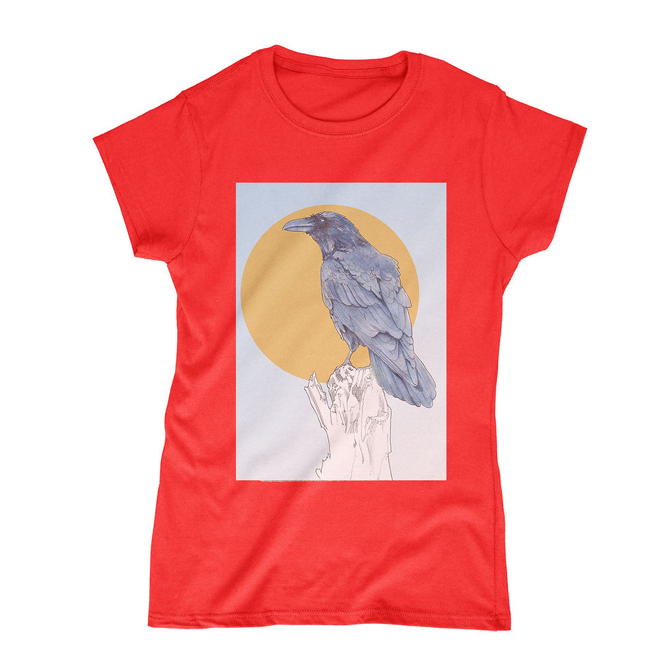 Thumbnail: Crow - Corvid - British Wildlife - Nature - Ladies T