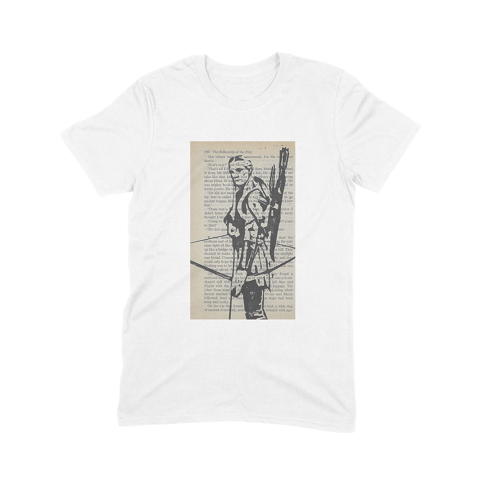 Thumbnail: Legolas – Lord of the Ring – linoprint on Fellowship of the Ring – JRR Tolkien