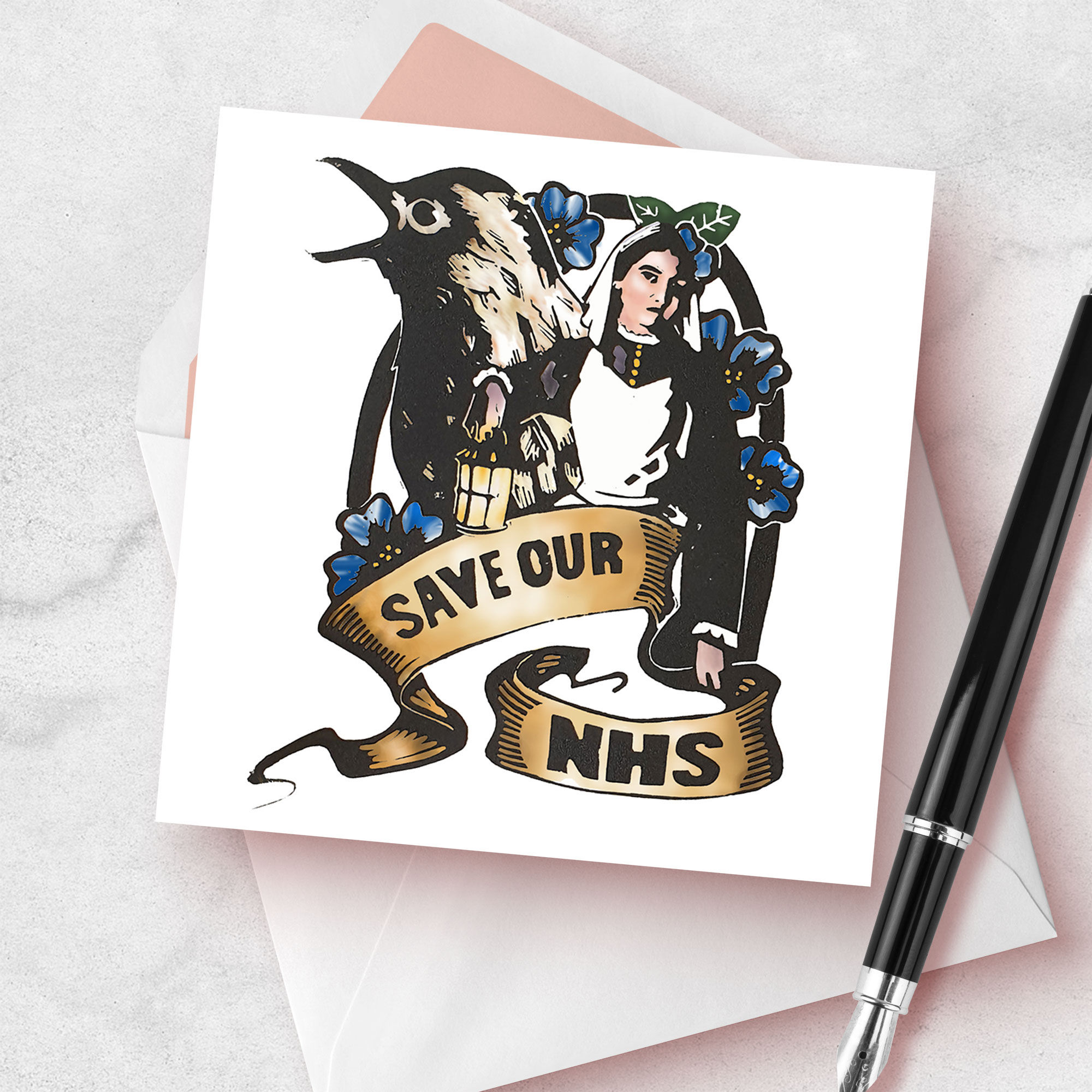 Florence Nightingale, the lady of the lamp. Save our NHS