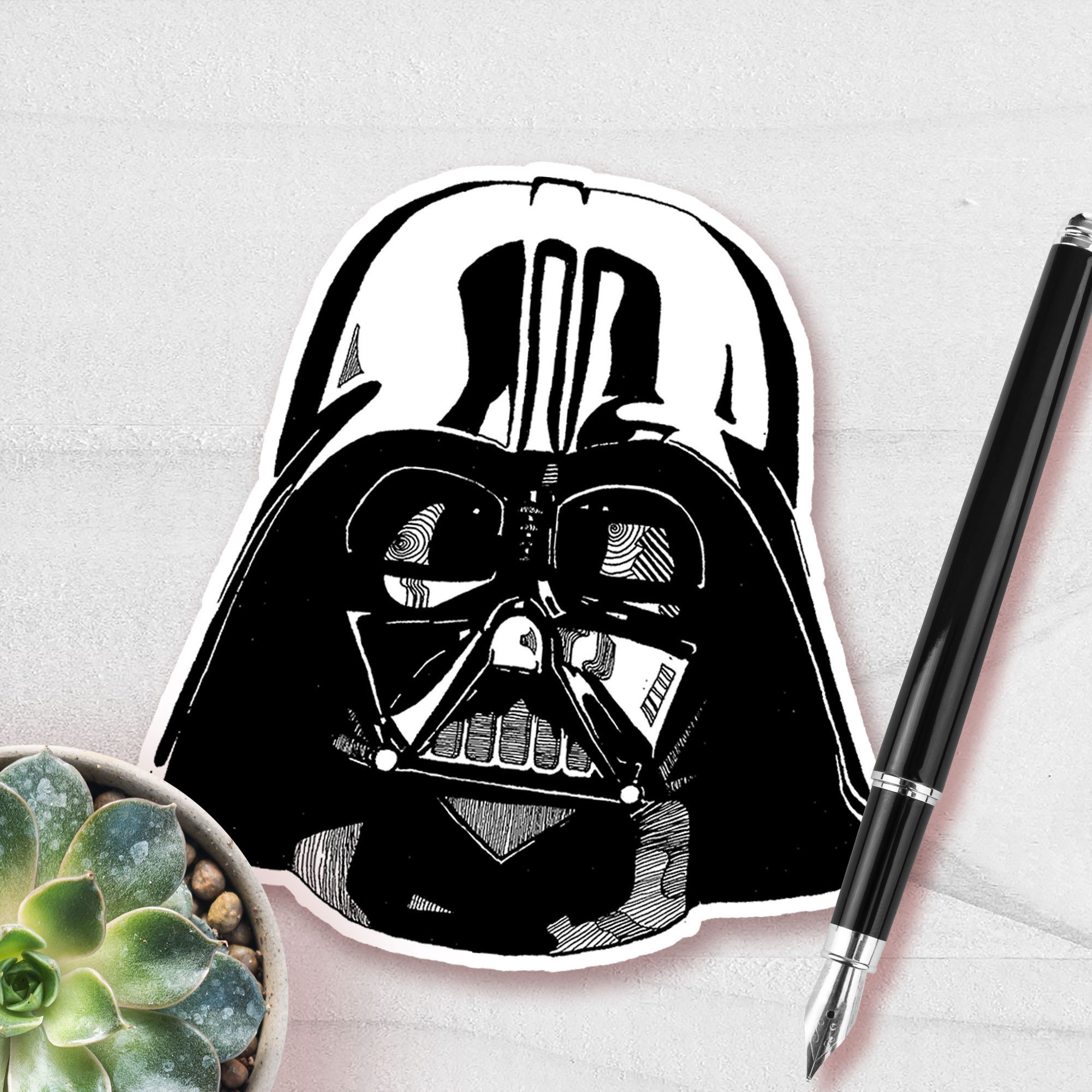Darth Vader the Sith Lord from Star wars - pen and ink
