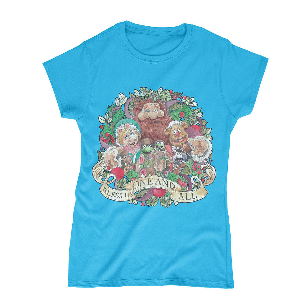 Thumbnail: Muppets Christmas Carol, Kermit, Fozzie, Miss Piggy and Gonzo - Ladies T
