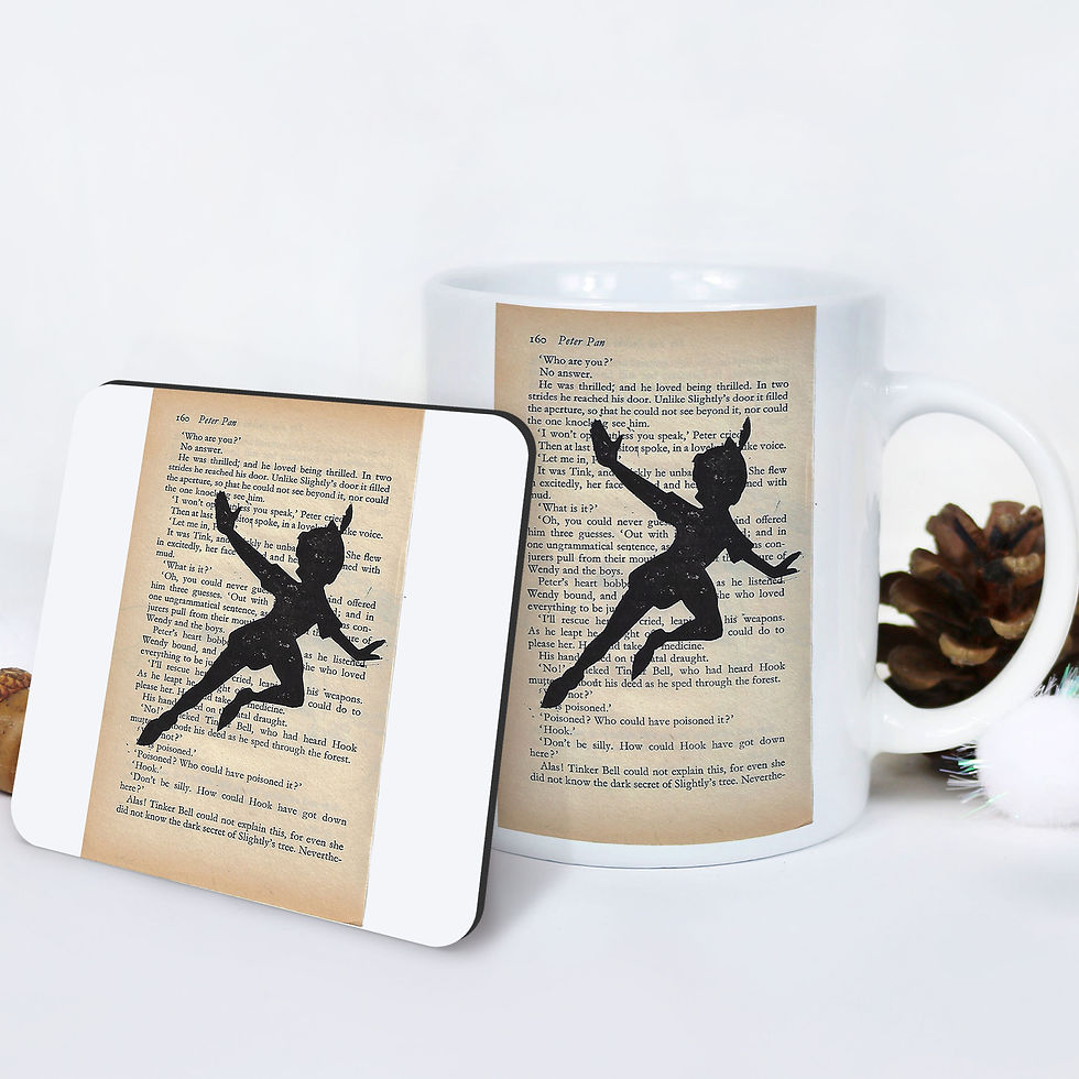 Peter Pan - Neverland - J. M. Barrie - linocut print - handmade