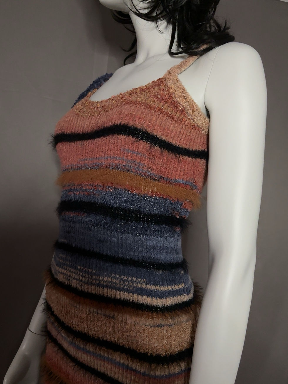 Thumbnail: Striped Knit Two-piece Dress