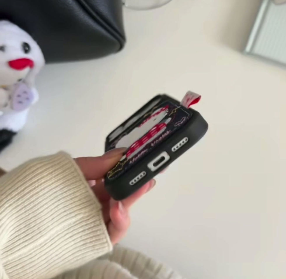 Thumbnail: Cute Denim Leather Pattern Hello Kitty Phone Case