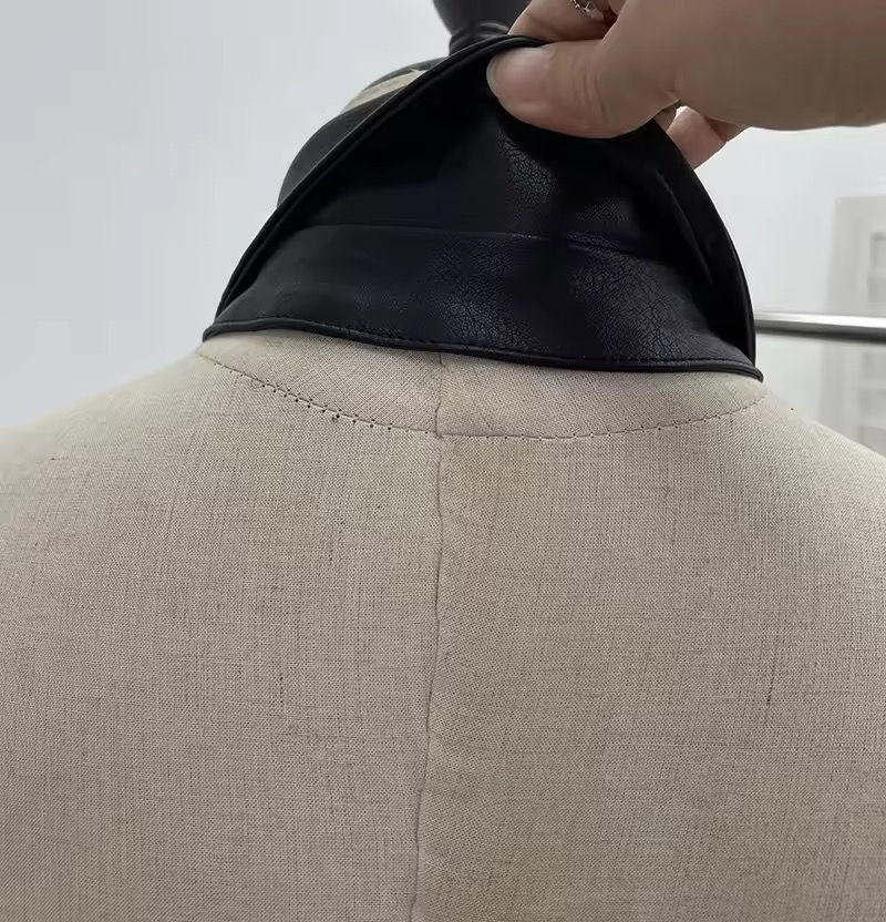 Thumbnail: American Retro Leather Top in Black & Brown 