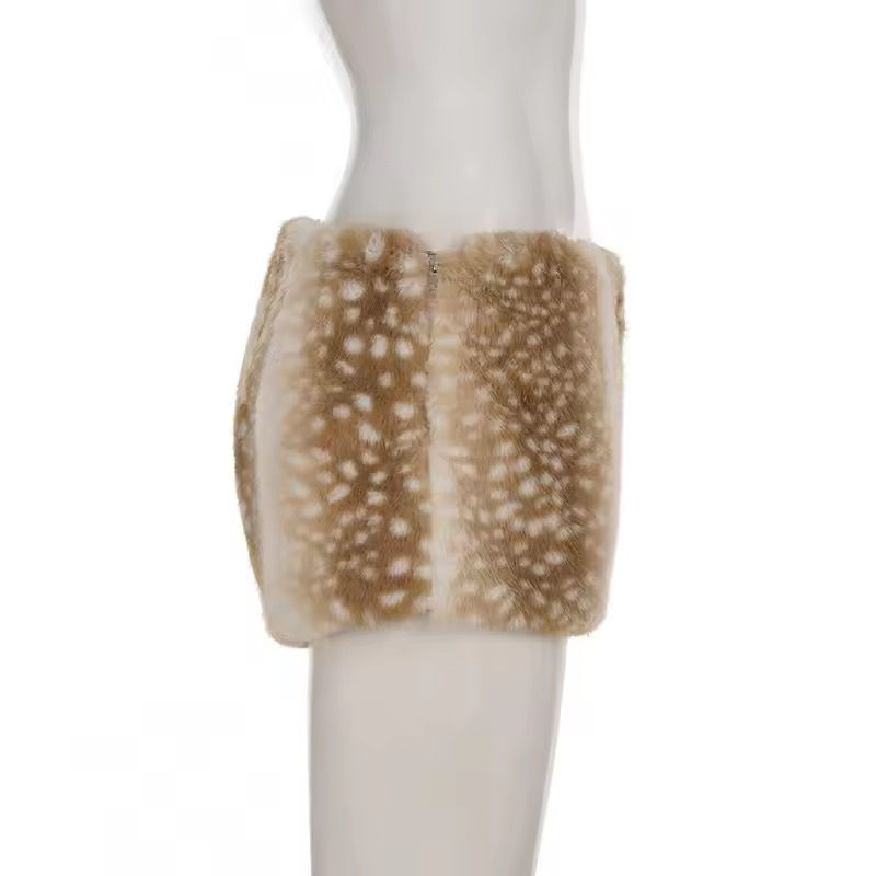 Thumbnail: Fluffy Deer Pattern Booty Shorts 