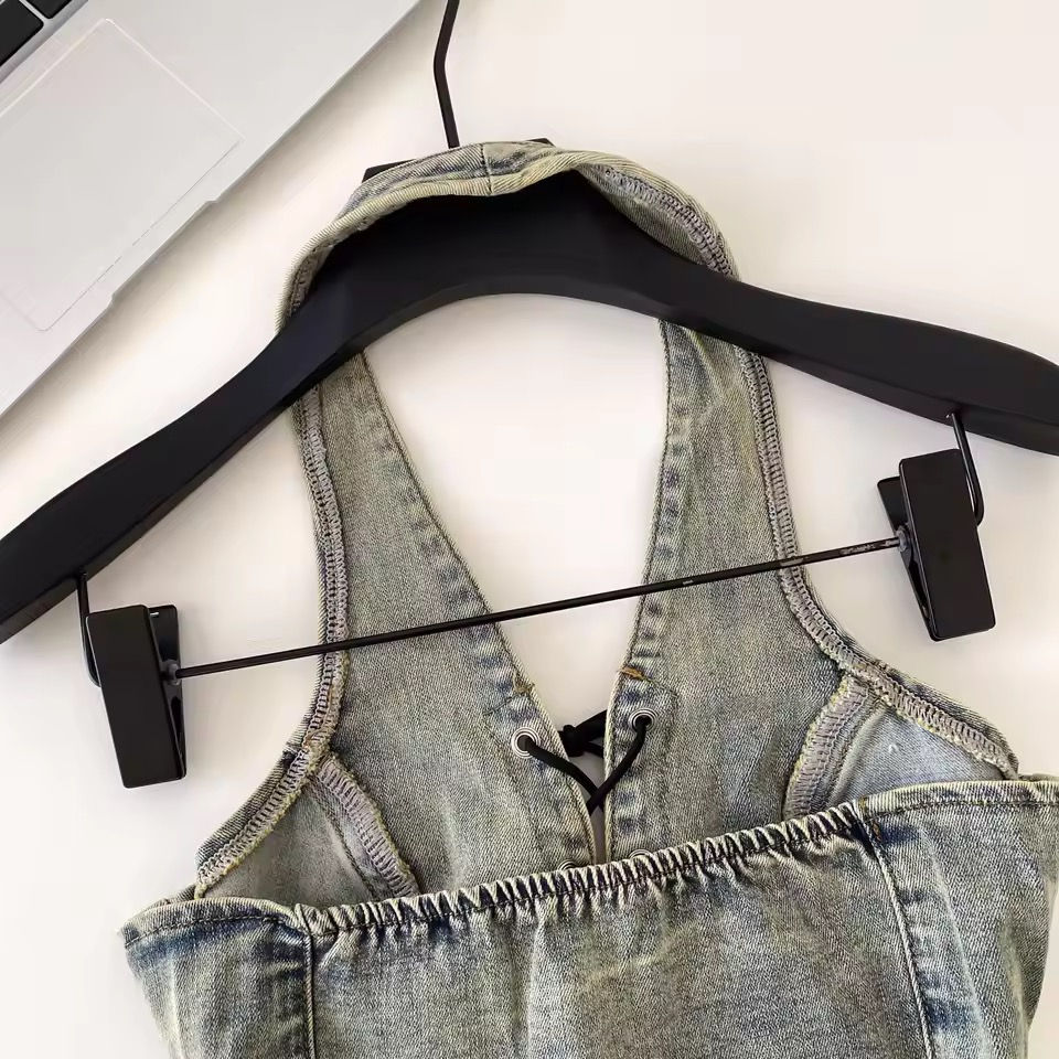Thumbnail: Summer Feminine Dark Denim Tank Top