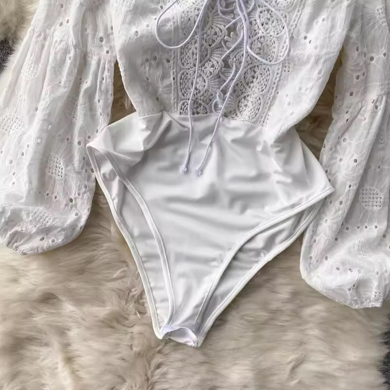 Thumbnail: Retro Embroidered Bodysuit Top