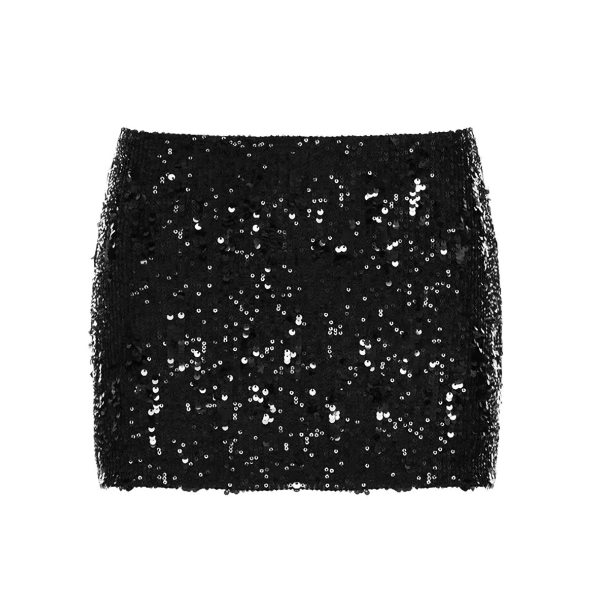 Black Low Rise Sequin Mini Skirt – Bodycon Clubwear Sparkly Party Skirt
