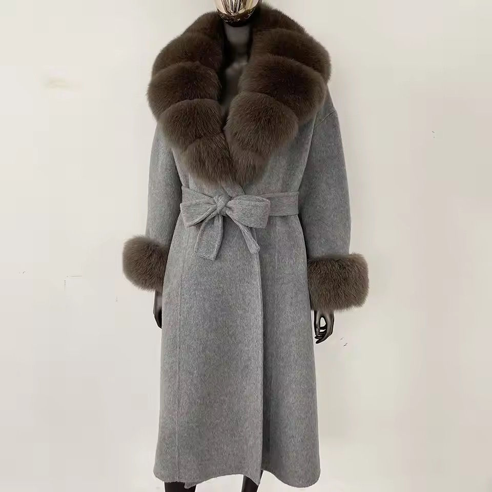Thumbnail: Timeless Fox Fur Wool Coat